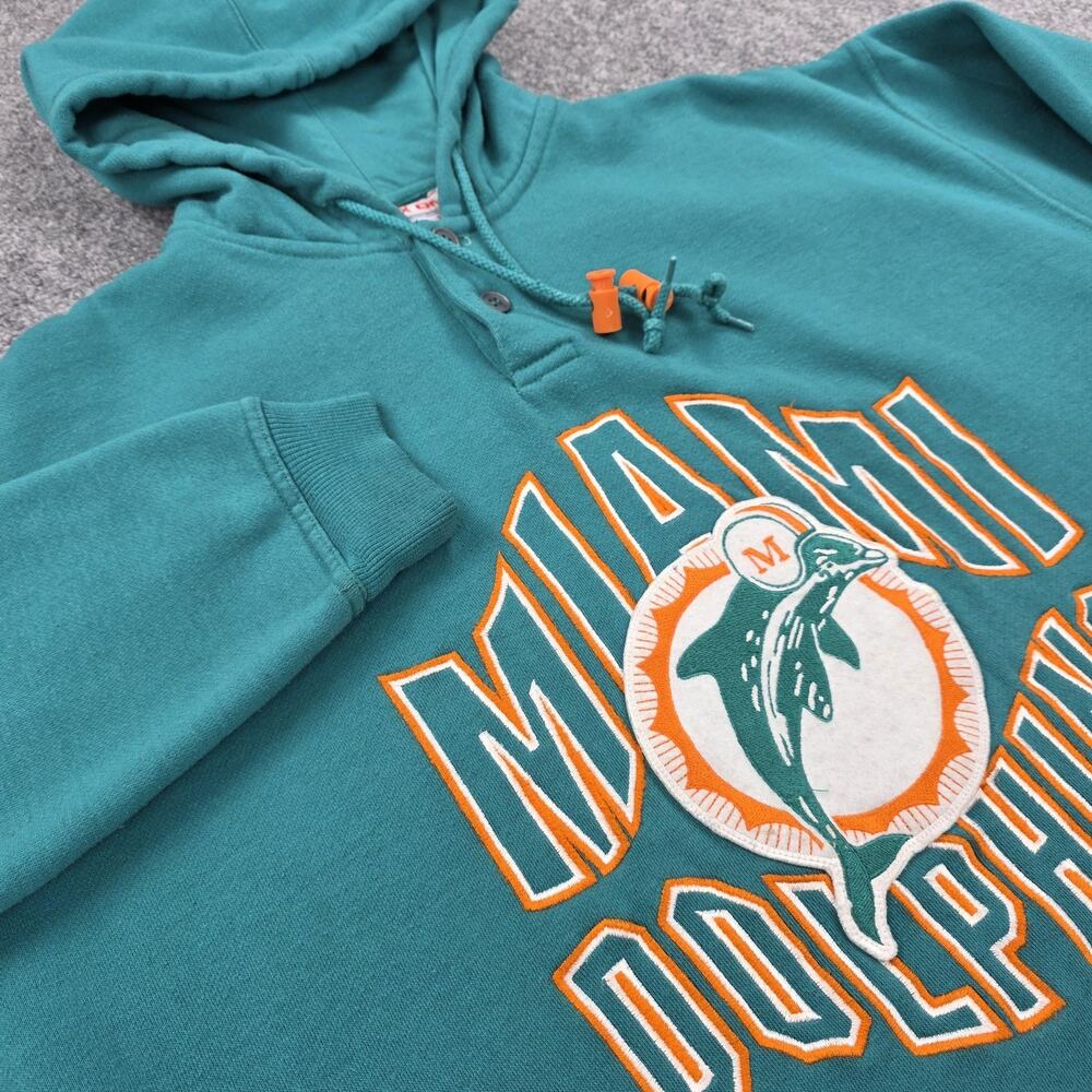 Miami Dolphins Sweatshirt Mens XL Green NFL Football Apex One Hoodie Vintage 90s